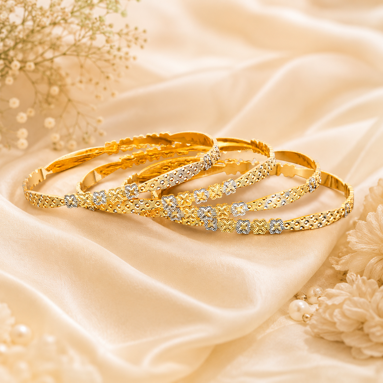 Flower Cut Bangles 