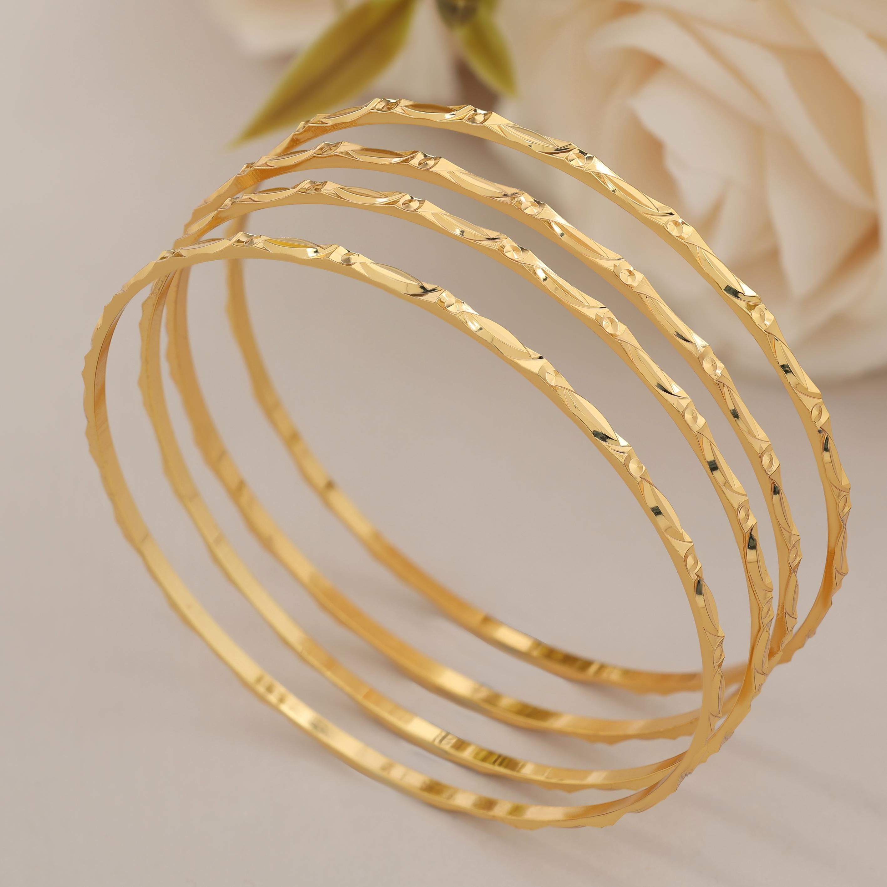 Elegant Gold Forming Chittal Bangles for women