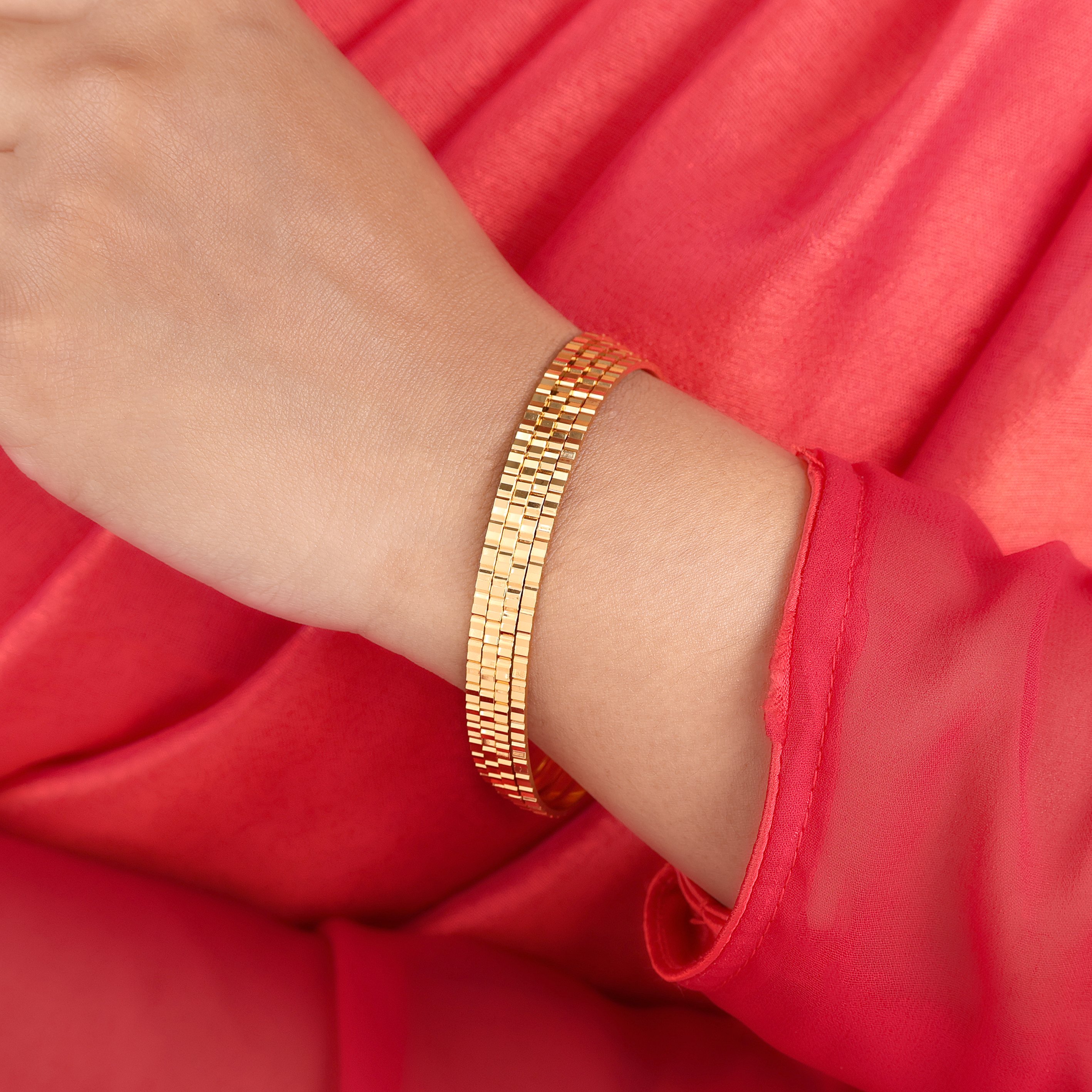 Dubai Gold Plated 4pc Bangles - 22k Gold Finish