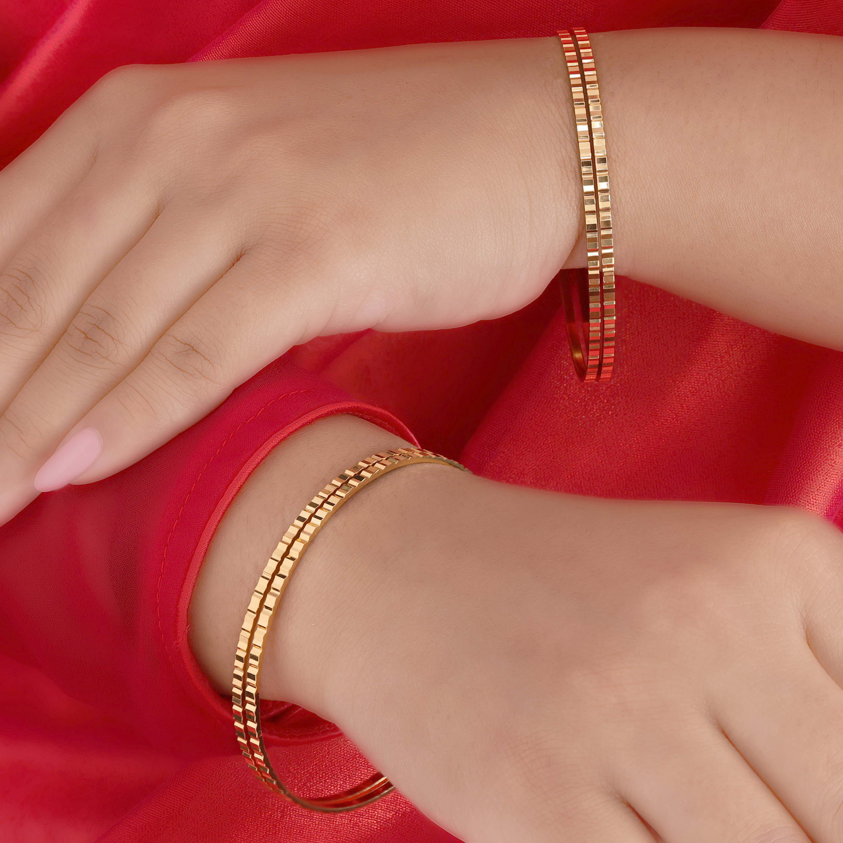 Dubai Gold Plated 4pc Bangles - 22k Gold Finish