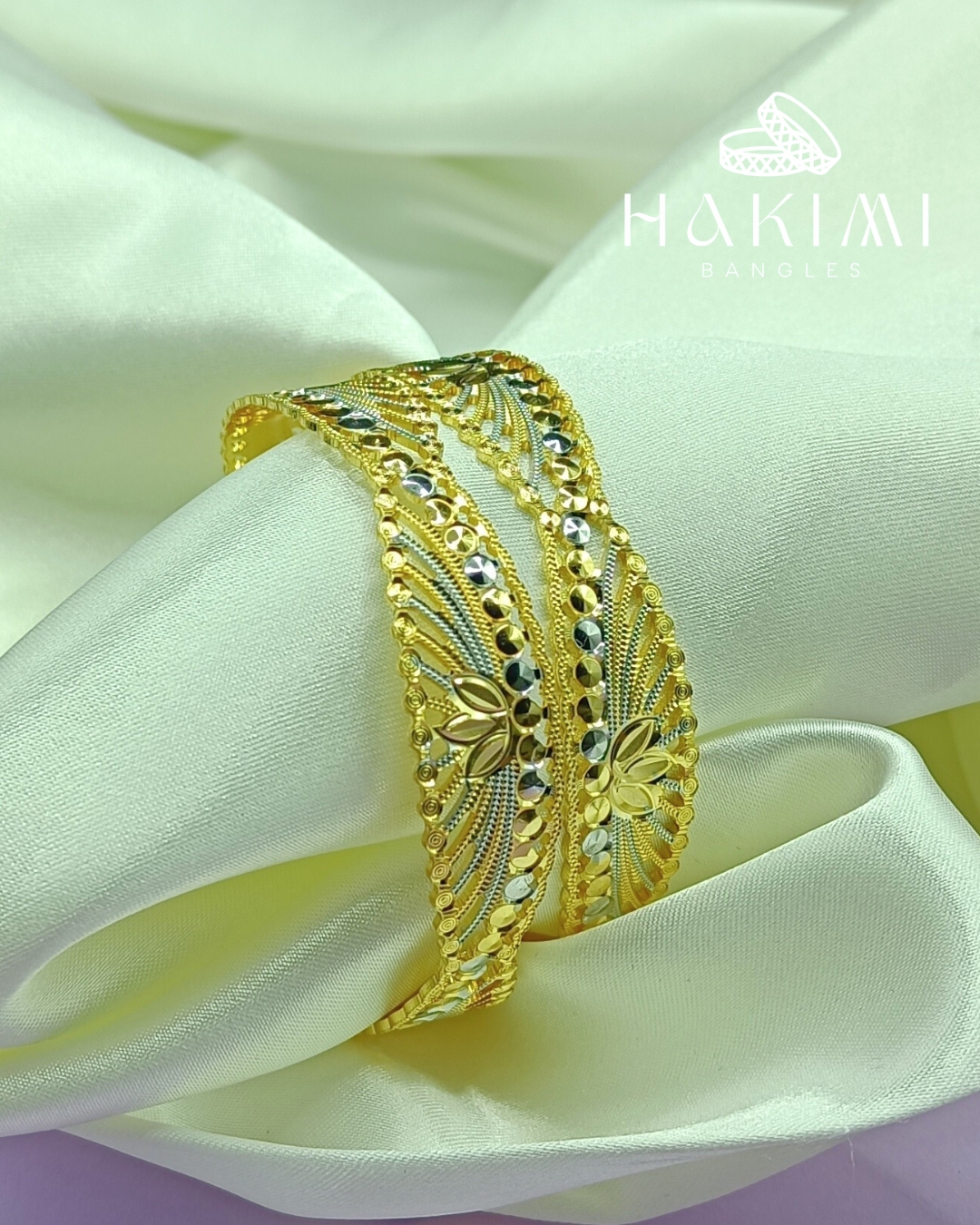 Broad Two-Tone Bangles - Dual Polish Statement Jew