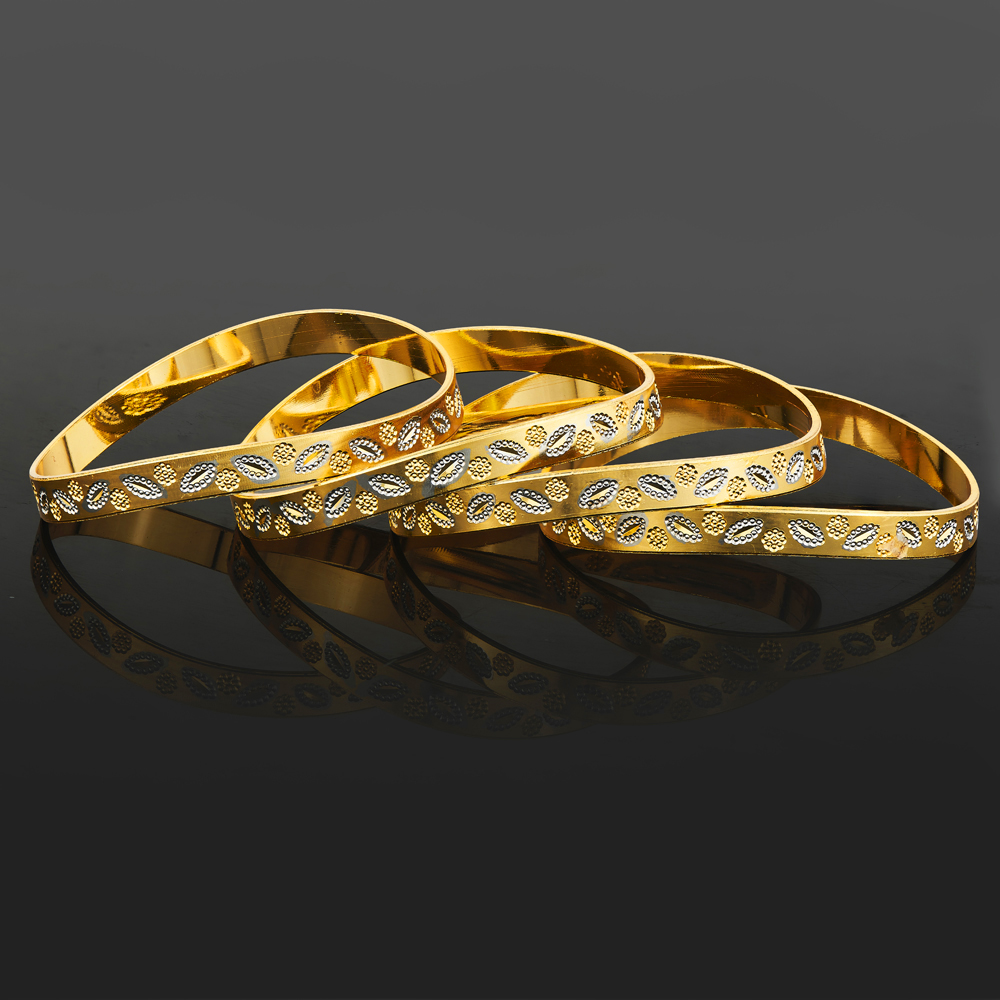 2-Tone Anti-Tarnish Gold Plated Daily Bangles