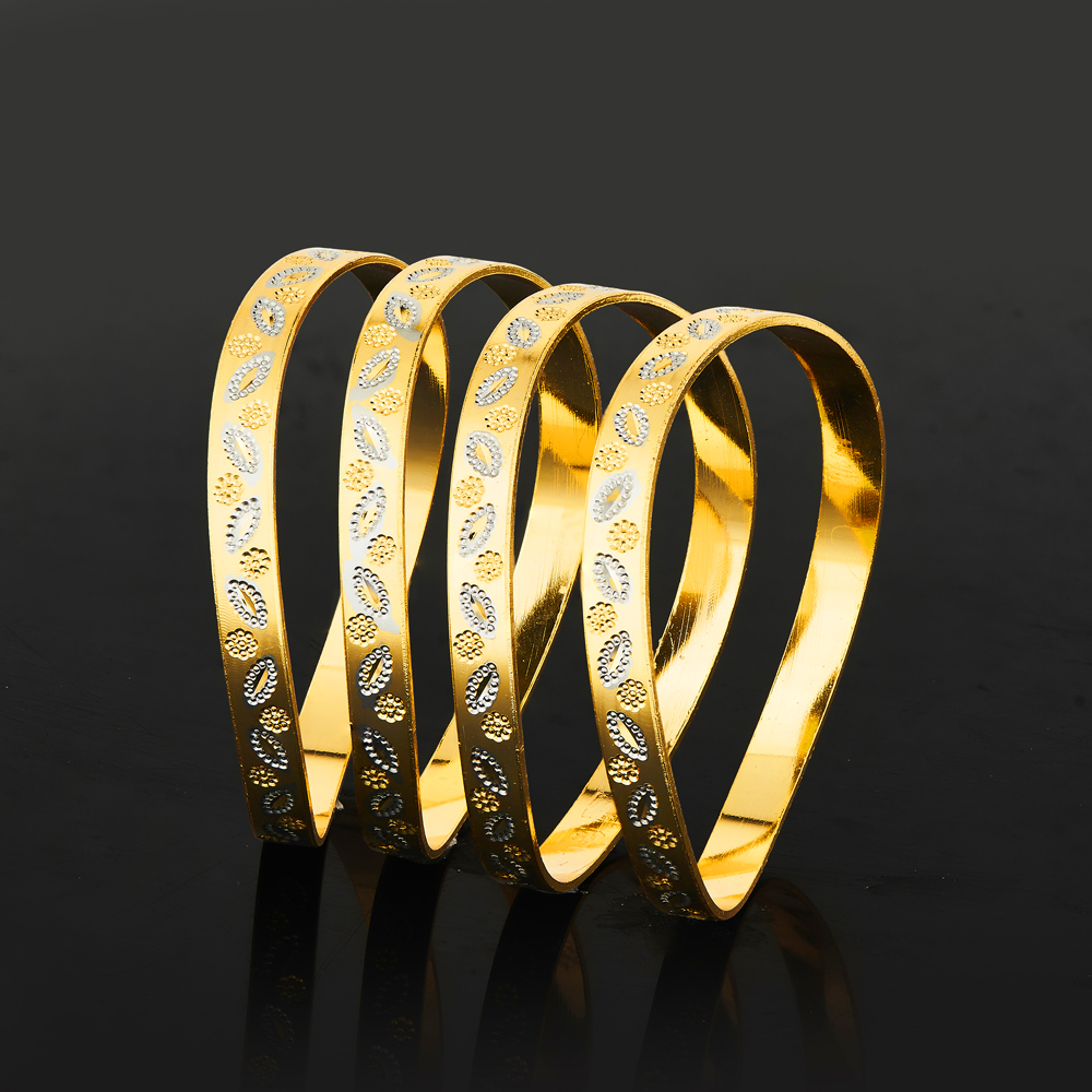2-Tone Anti-Tarnish Gold Plated Daily Bangles