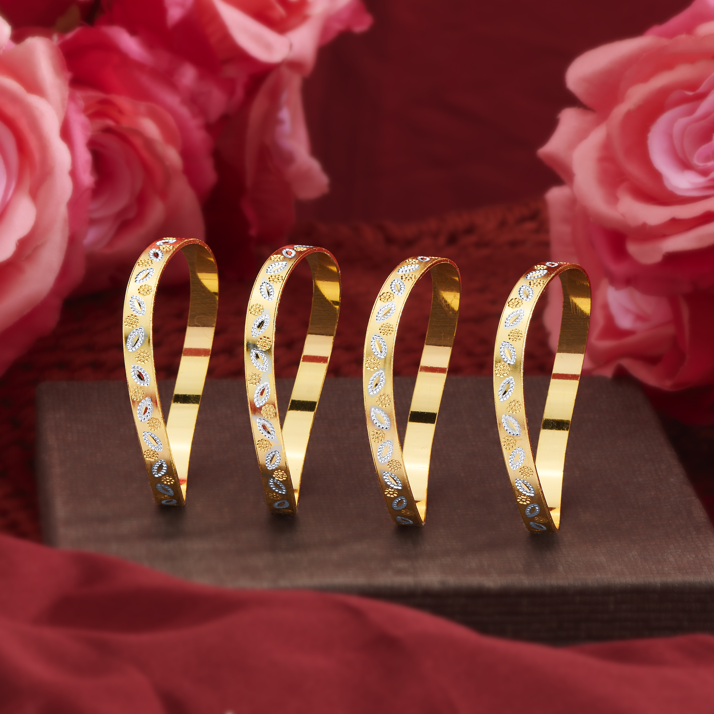 2-Tone Anti-Tarnish Gold Plated Daily Bangles
