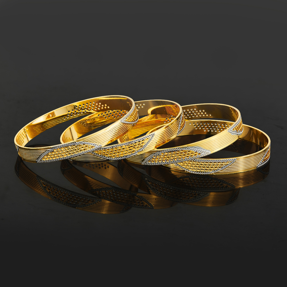 Luxe Sparkle Gold Finish 4pc Bangles — alternate view