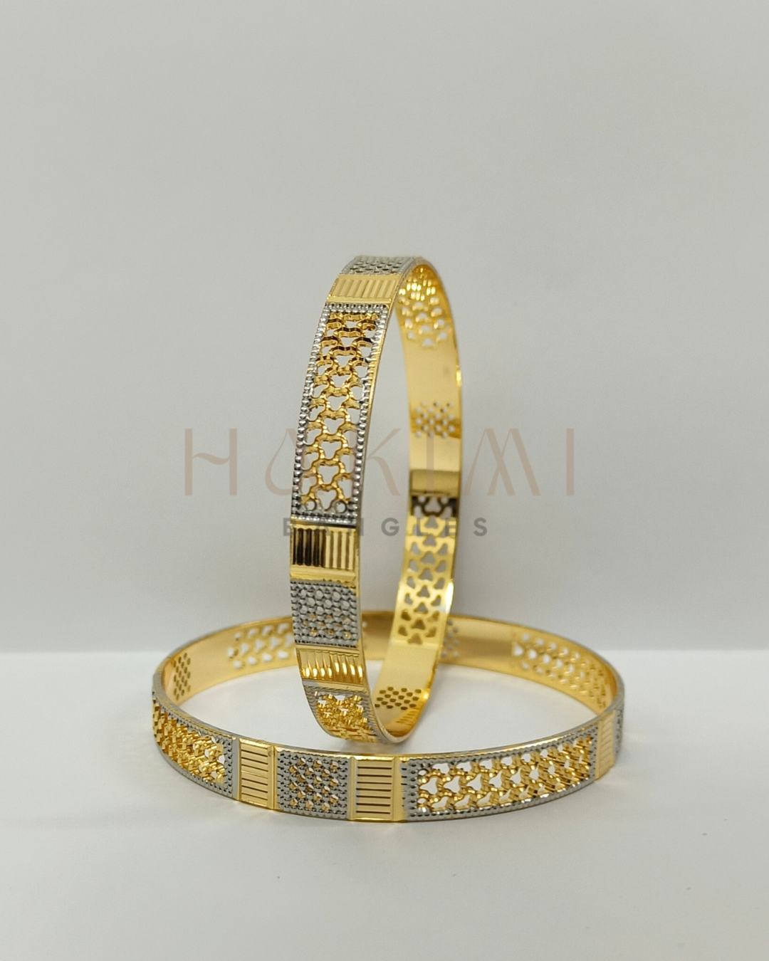 Elegant 2-Tone Gold Plated Bangles
