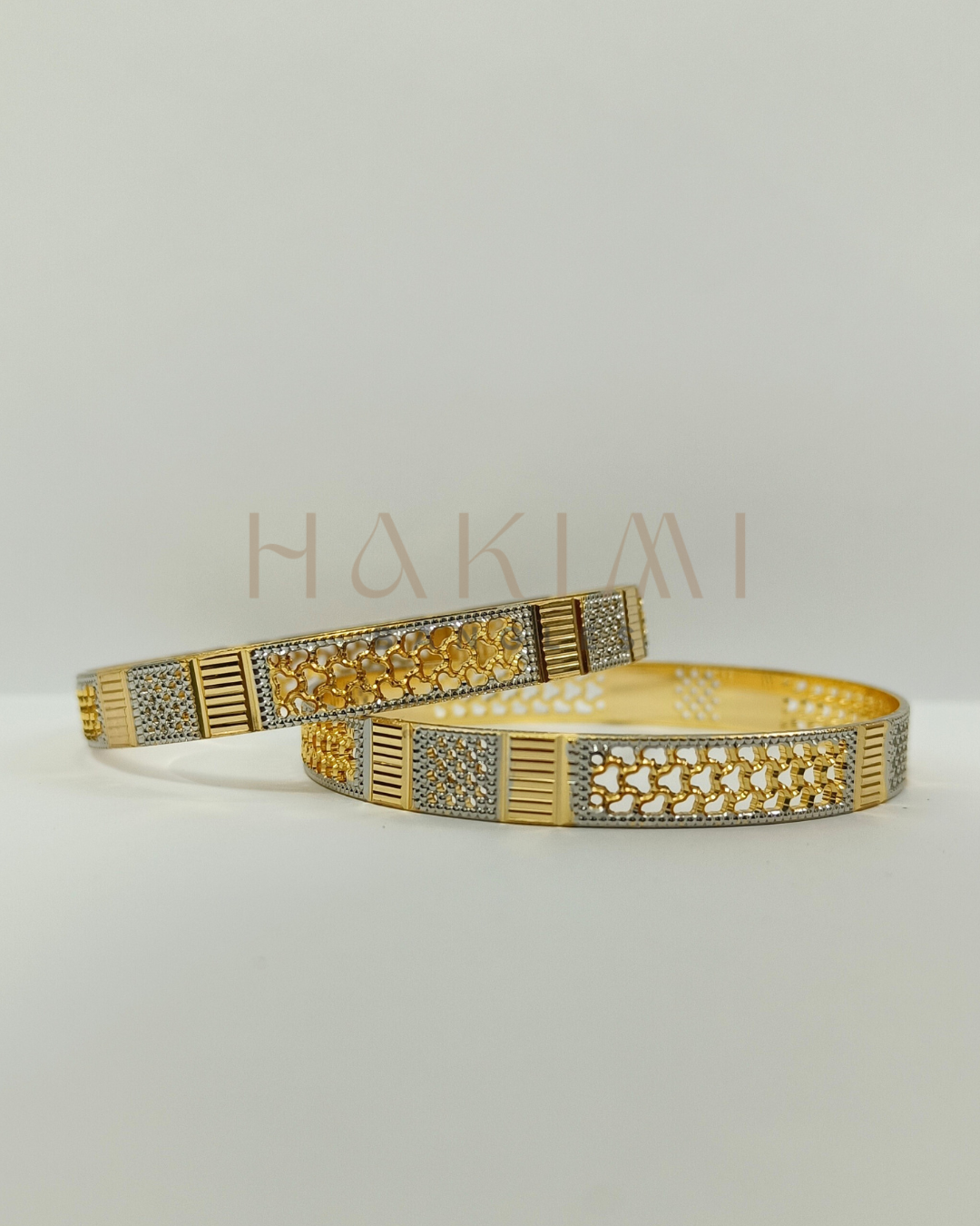 Elegant 2-Tone Gold Plated Bangles
