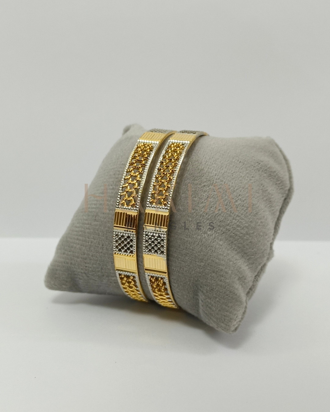Elegant 2-Tone Gold Plated Bangles