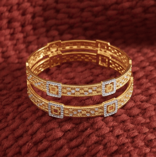 Royal Square Sparkle Bangles alt