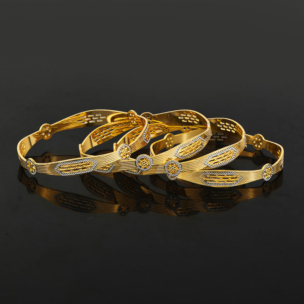 Art-Deco Flower Bangles - Image 3