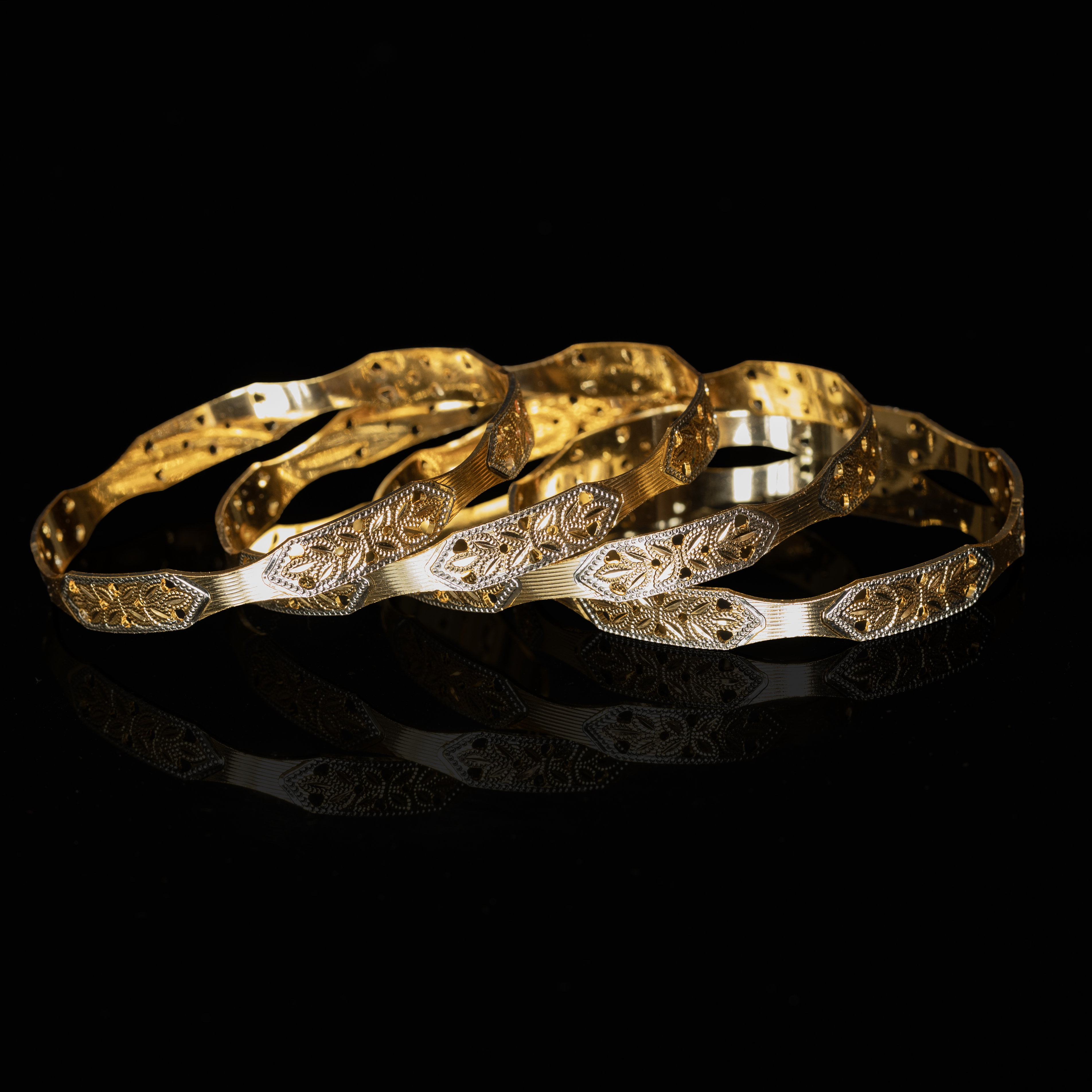 Long Lasting 4pc Daily Wear Micro Gold Bangles