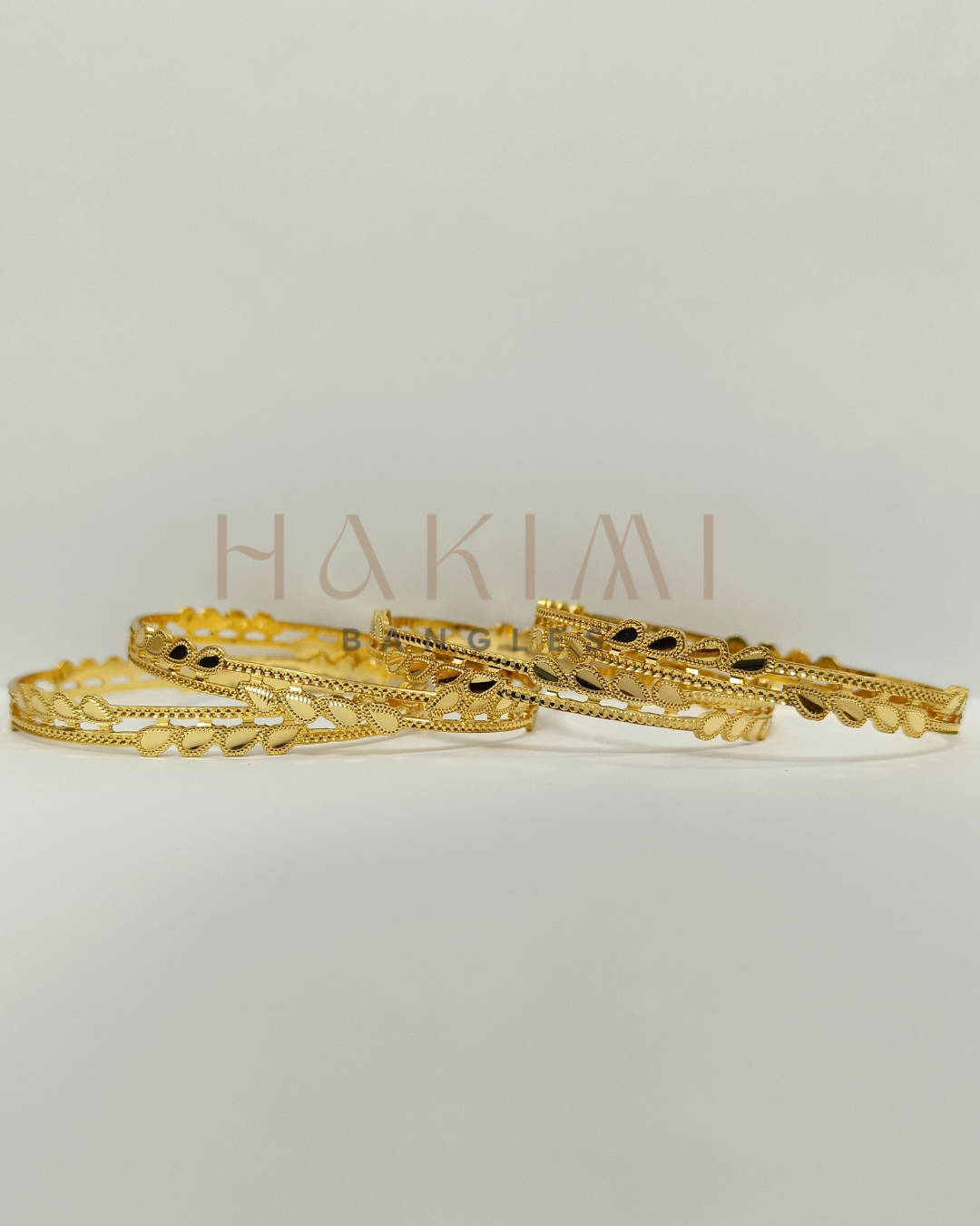 Heart-Shaped Cutwork Gold Bangles - Image 3