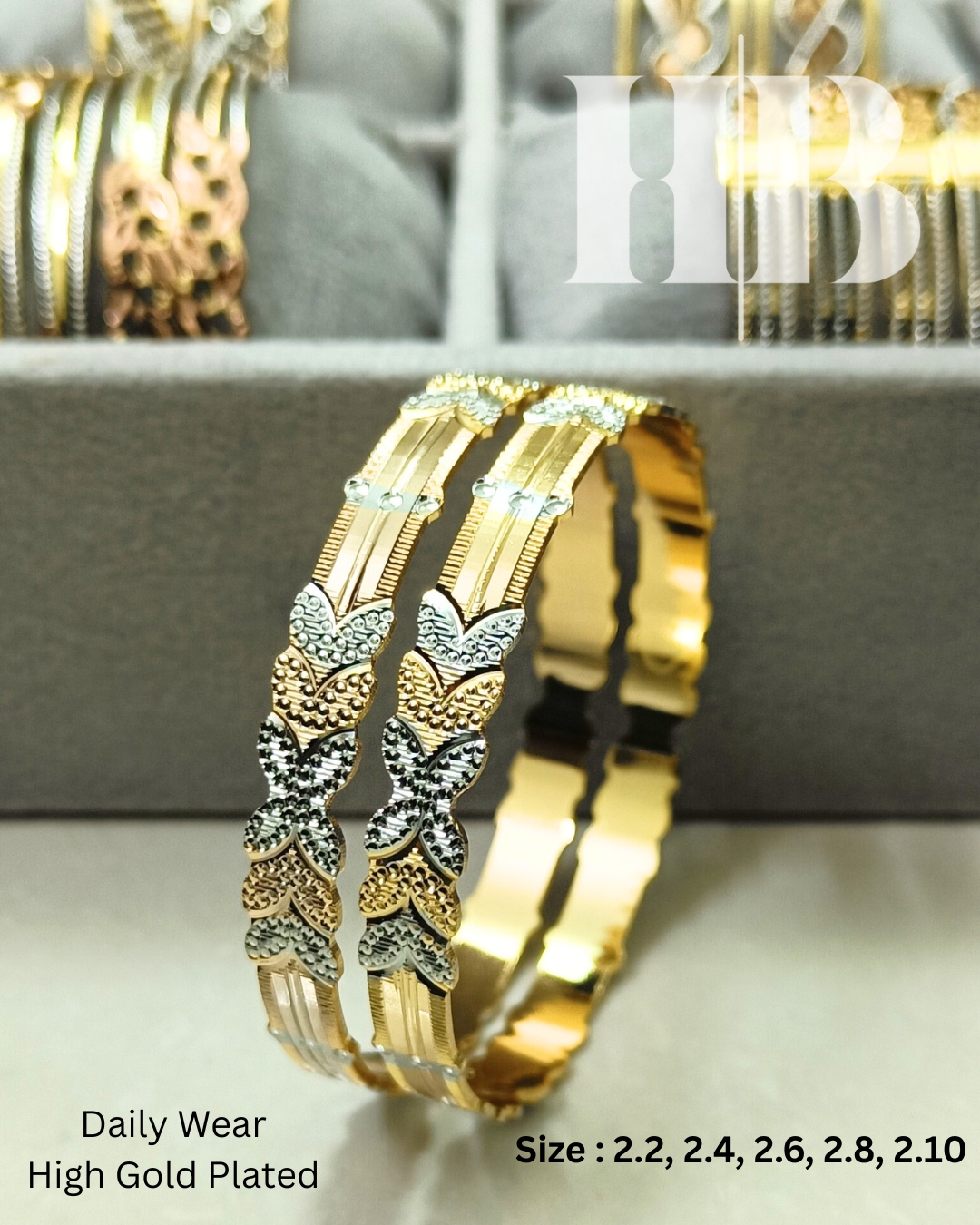 Leaf Duo Bangles — alt view